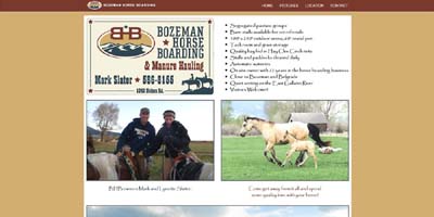 Bozeman Horse Boarding Small Business Website Design